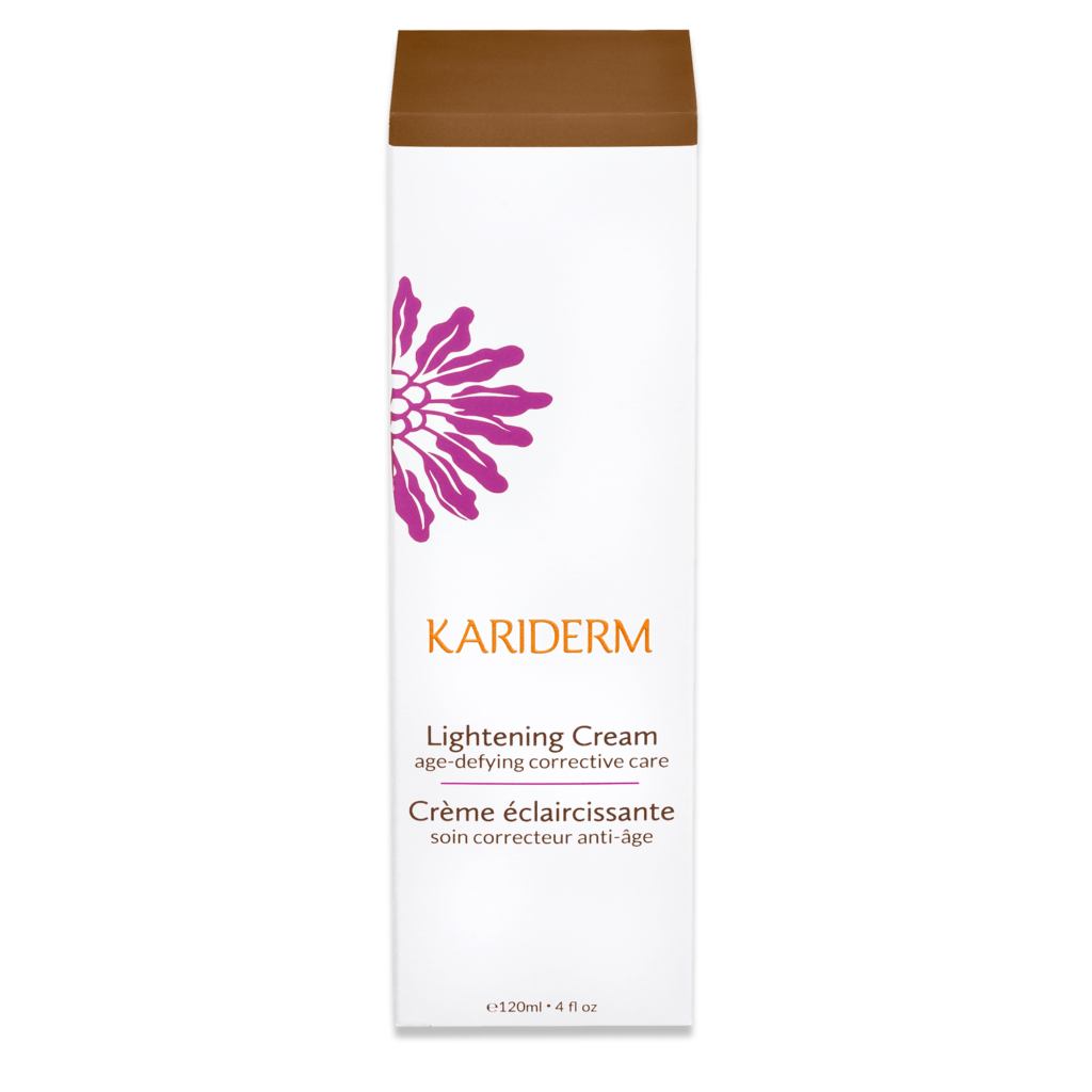 Crème éclaircissante antiâge Kariderm soins corporels à base de